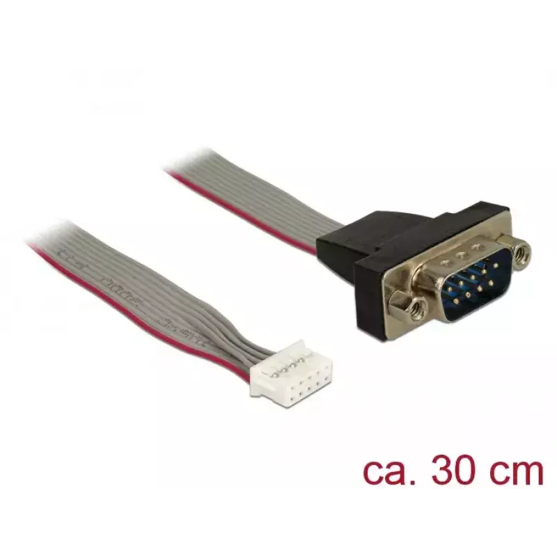 Σειριακό καλώδιο DeLOCK 89632 μαύρο γκρι κόκκινο 0,3m DB-9
