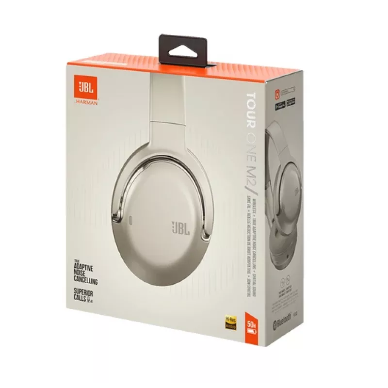Ακουστικά JBL Tour One M2 ασύρματα κεφαλής μουσικής USB Type-C Bluetooth σαμπάνια