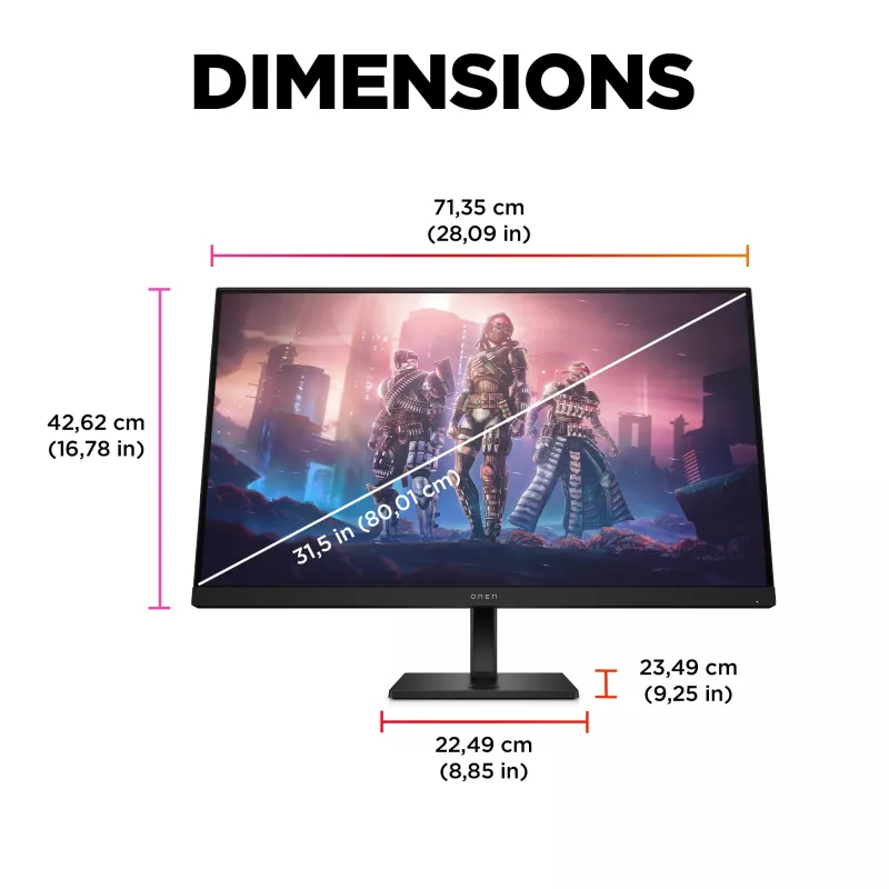 OMEN by HP 31,5 ίντσες QHD 165Hz Οθόνη Gaming - OMEN 32q