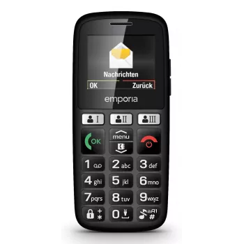 Emporia emporiaHAPPY 4,6 cm (1,81 ίντσες) 70 g Μαύρο Κινητό τηλέφωνο αρχαρίων