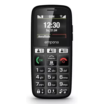 Emporia emporiaHAPPY 4,6 cm (1,81 ίντσες) 70 g Μαύρο Κινητό τηλέφωνο αρχαρίων