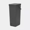 Brabantia Sort & Go 40L Ορθογώνιος κάδος ανακύκλωσης γκρι