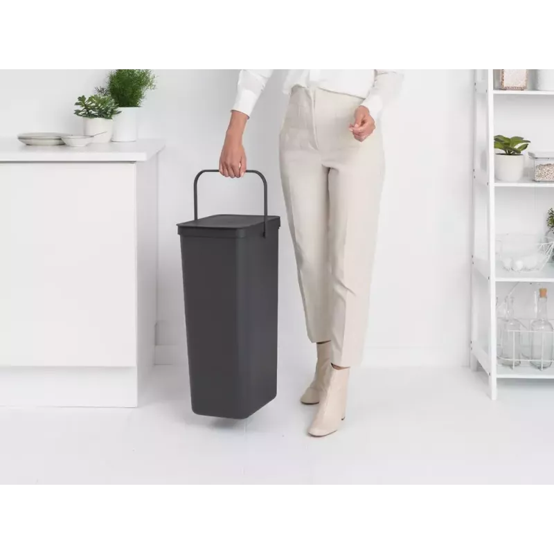 Brabantia Sort & Go 40L Ορθογώνιος κάδος ανακύκλωσης γκρι