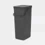 Brabantia Sort & Go 40L Ορθογώνιος κάδος ανακύκλωσης γκρι