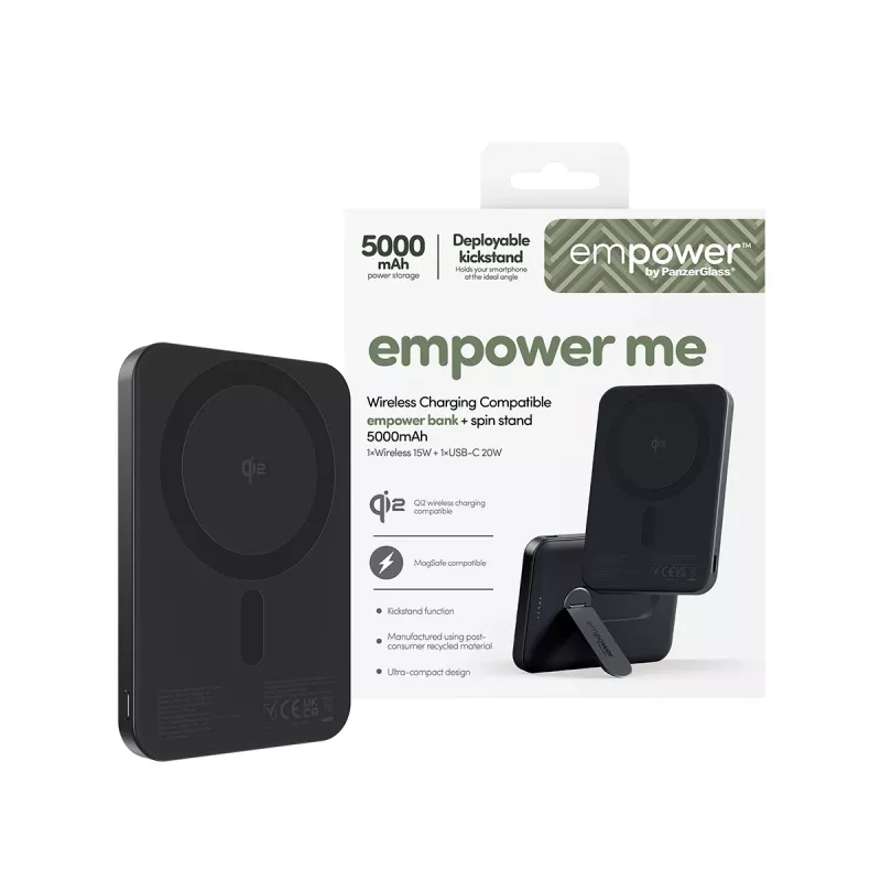 PanzerGlass empower™ by ® empower™ Τράπεζα με Spin Stand | 5000mAh | Space Black