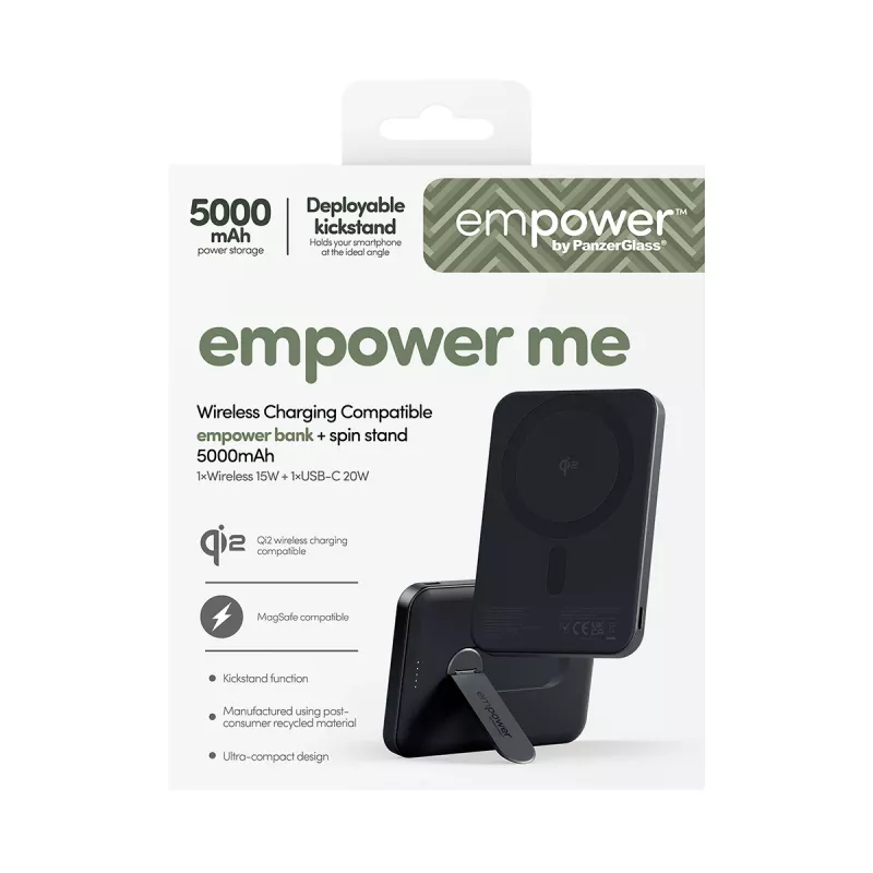 PanzerGlass empower™ by ® empower™ Τράπεζα με Spin Stand | 5000mAh | Space Black