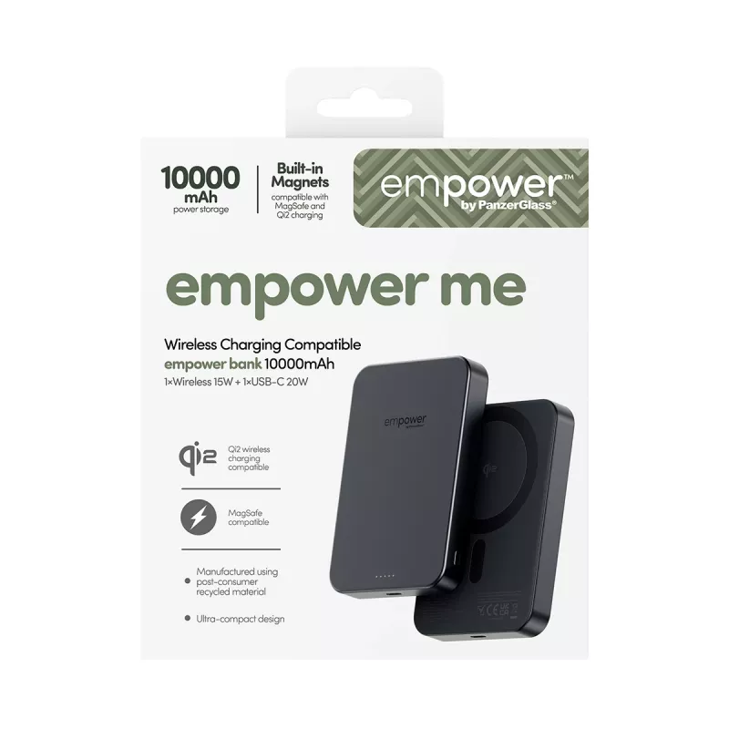 Φορητό powerbank PanzerGlass empower™ 10000mAh Space Black, 0,245 kg