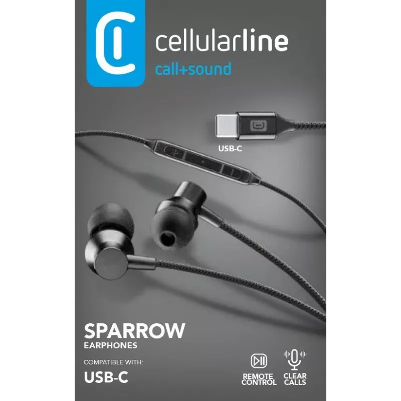 Cellularline SPARROW Στερεοφωνικά ακουστικά in-ear με μικρόφωνο και τηλεχειριστήριο