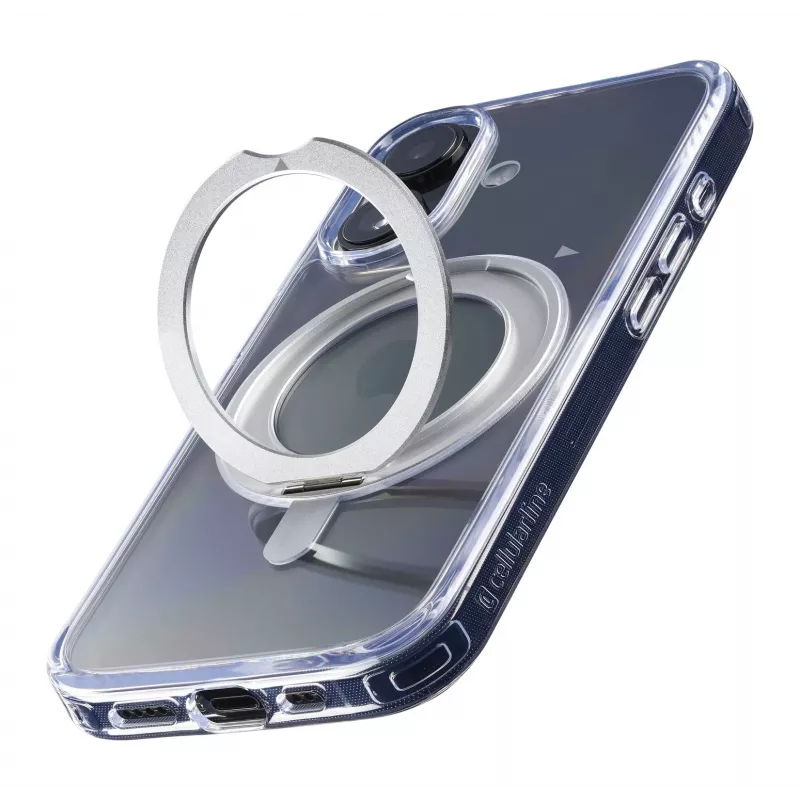 Cellularline Spin Mag - Θήκη iPhone 16 με περιστρεφόμενο δακτύλιο, συμβατή με οικοσύστημα Magsafe
