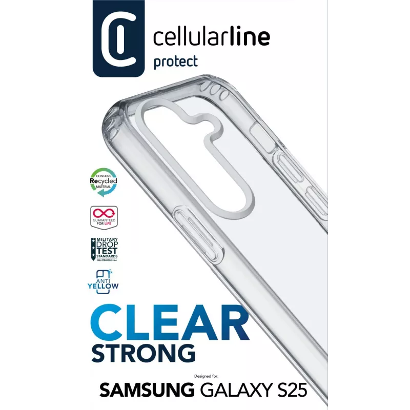 Cellularline Clear Protect - Galaxy S25 Σκληρή θήκη με λαστιχένια άκρα