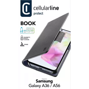 Cellularline Book - Galaxy A36/A56 Θήκη βιβλίου με θήκη καρτών και μαγνητικό κλείσιμο