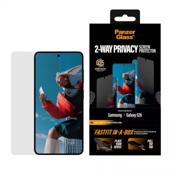 Προστασία οθόνης PanzerGlass 2-Way Privacy για Samsung New Galaxy S 2026, Ultra-Wide Fit, PET + Σιλικόνη, ανθεκτική σε γρατσουνιές και χτυπήματα