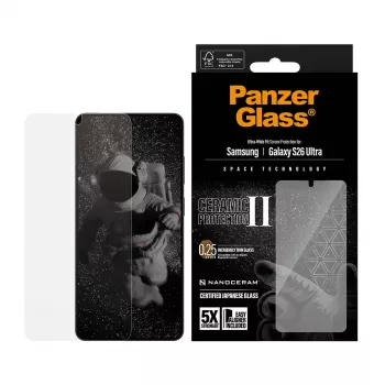 Προστασία οθόνης PanzerGlass Ceramic για Samsung Galaxy S26 Ultra — σκληρυμένο γυαλί, Ultra-Wide Fit, EasyAligner, διάφανο