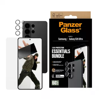 Πακέτο προστασίας οθόνης PanzerGlass Hoops 2-in-1 για Samsung Galaxy S26 Ultra — σκληρυμένο γυαλί + PET, διάφανο, Ultra-Wide Fit