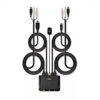 Lindy 2 Port HDMI 18G, USB Type-C, USB 2.0 και Audio καλώδιο KVM switch