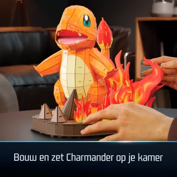 4D Build, Pokémon Charmander 3D κιτ μοντελοποίησης, φιγούρα Pokémon, Kanto First Partner Collection, διακόσμηση γραφείου, 241 τεμάχια, από 12 ετών