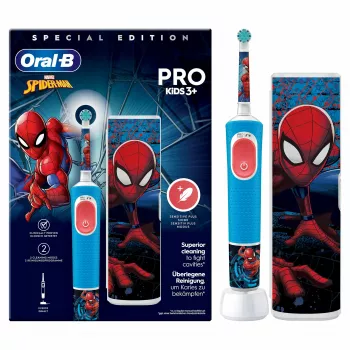 Oral-B Vitality Pro Kids Spiderman ηλεκτρική παιδική οδοντόβουρτσα μπλε, κόκκινο