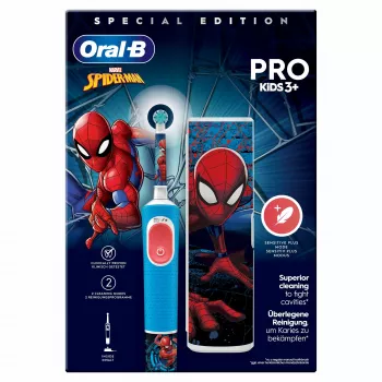 Oral-B Vitality Pro Kids Spiderman ηλεκτρική παιδική οδοντόβουρτσα μπλε, κόκκινο