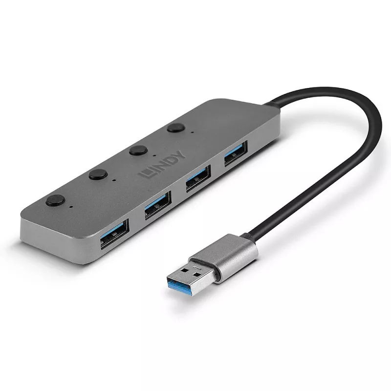 Lindy 4-Port USB 3.0 Hub με διακόπτες on/off