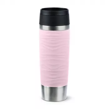 Ποτήρι ταξιδιού EMSA Travel Mug Waves Grande 500 ml ροζ, ανοξείδωτο ατσάλι