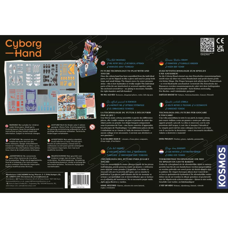 Kosmos Cyborg-Hand, κιτ μηχανικής, τεχνολογία, 10 ετών, μαύρο