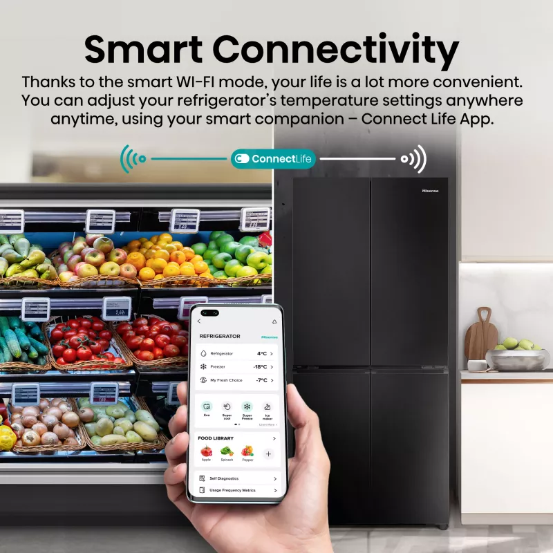 Hisense RQ5P470SAFD ελεύθερο 483 L μαύρο, ανοξείδωτο ατσάλι