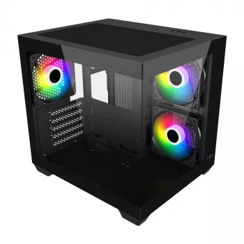 Fortron FSP κουτί υπολογιστή Mini S140 BA micro-ATX / M-ITX, ARGB, μαύρο