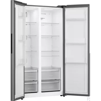 Gorenje Side by Side NRS917E41X SI, ελεύθερης τοποθέτησης, American Door, γκρι, 2 πόρτες, αφής, LED