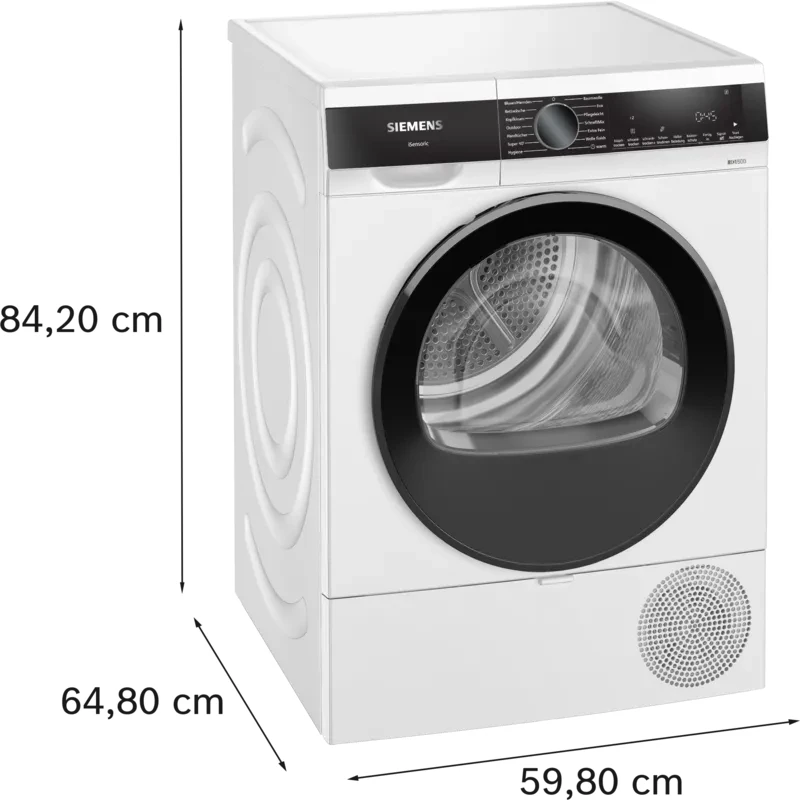 Siemens iQ500 WQ33G2D41 στεγνωτήριο ρούχων Ελεύθερο μπροστινής φόρτωσης 9 kg Λευκό