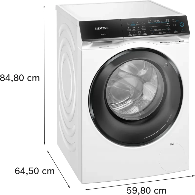 Siemens iQ700 WN54C2A40 Πλυντήριο-στεγνωτήριο Ελεύθερο Μπροστινής φόρτωσης Λευκό