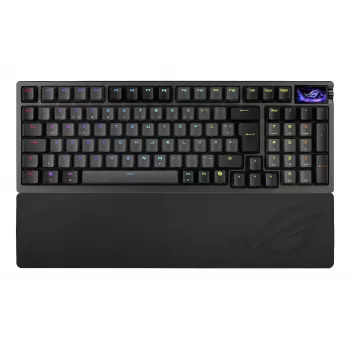 Μηχανικό πληκτρολόγιο gaming ASUS ROG Azoth 96 HE — 96% QWERTZ, USB + RF Wireless + Bluetooth, μαγνητικοί-μηχανικοί διακόπτες, RGB, Μαύρο
