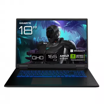 Φορητός υπολογιστής GIGABYTE GAMING A18 3VHK3DEC64SH AMD Ryzen™ 7 260 45,7 cm (18 ίντσες) WQXGA 32 GB DDR5-SDRAM 1 TB SSD NVIDIA GeForce RTX 5060 Wi-Fi 6E (802.11ax) Windows 11 Home Μαύρος