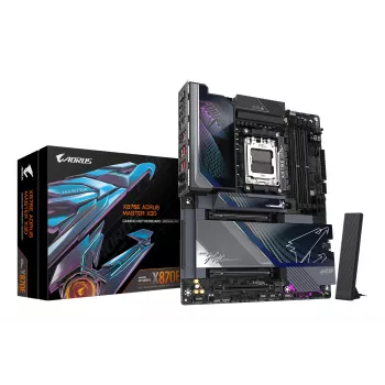 GIGABYTE X870E AORUS MASTER X3D μητρική - Υποστηρίζει AMD Ryzen 9000 CPUs, 18+2+2 φάσεις Digital VRM, έως 9000Hz DDR5 (OC), 2xPCIe 5.0 + 3xPCIe 4.0, Wi-Fi 7, 10GbE LAN, USB 4