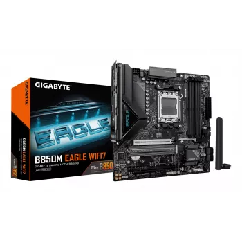 Μητρική GIGABYTE B850M EAGLE WIFI7 — Micro ATX, Socket AM5, AMD B850, DDR5 έως 8200 MHz (O.C.), 4 DIMM, PCIe 5.0, Wi‑Fi 7, 2.5 GbE
