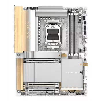 GIGABYTE X870E AERO X3D WOOD Μητρική πλακέτα - Υποστηρίζει AMD Ryzen 9000 CPUs, 16+2+2 φάσεις Digital VRM, έως 9000MHz DDR5 (OC), 2xPCIe 5.0 + 2xPCIe 4.0, Wi-Fi 7, 5GbE LAN, USB 4