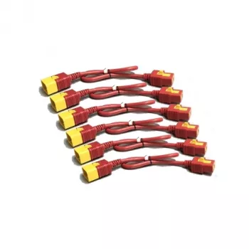 APC AP8716SX340 κιτ καλωδίων τροφοδοσίας, IEC C19 σε C20, 16 A, 61 cm, Κόκκινο, συσκευασία 6 τεμ.