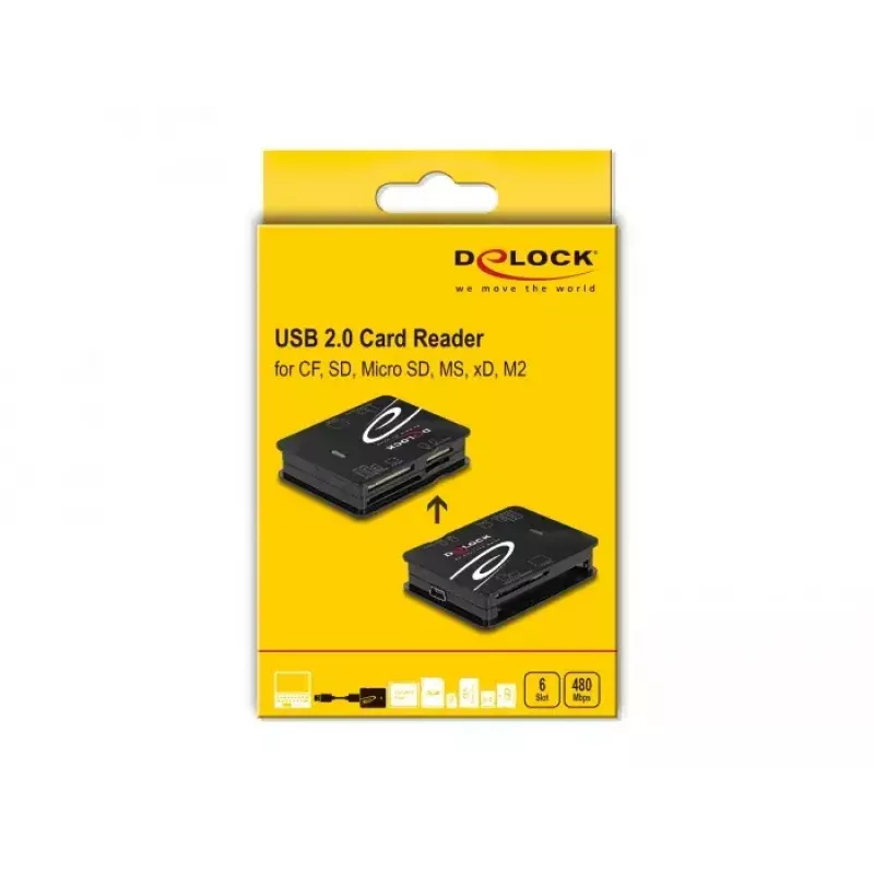 Αναγνώστης καρτών DeLOCK 91007 USB 2.0 μαύρο CF MMC MS MicroSD xD