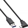 Καλώδιο InLine USB 3.2, βύσμα USB-C γωνιακό σε βύσμα USB-A, μαύρο, 2m