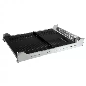 StarTech.com 2U αεριζόμενο συρόμενο ράφι server rack με βραχίονα διαχείρισης καλωδίων - ρυθμιζόμενο βάθος τοποθέτησης 27,7 έως 31,6 ίντσες - 50 lb - 19“ ράφι server για rack συσκευών - βάθος 24 ίντσες