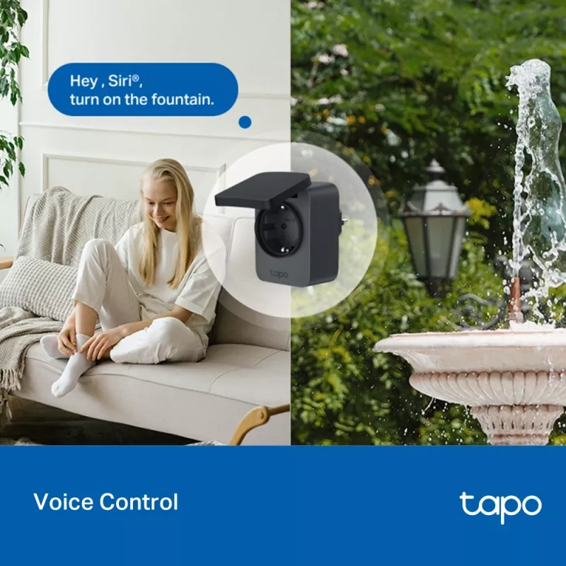 Έξυπνη πρίζα TP-Link Tapo P410M – πρίζα Wi-Fi εξωτερικού χώρου, 3680 W, 200–250 V, μαύρο