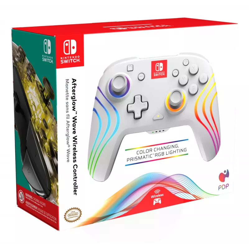 PDP Afterglow Wave Λευκό Gamepad Αναλογικό / Ψηφιακό Nintendo Switch, Nintendo Switch OLED