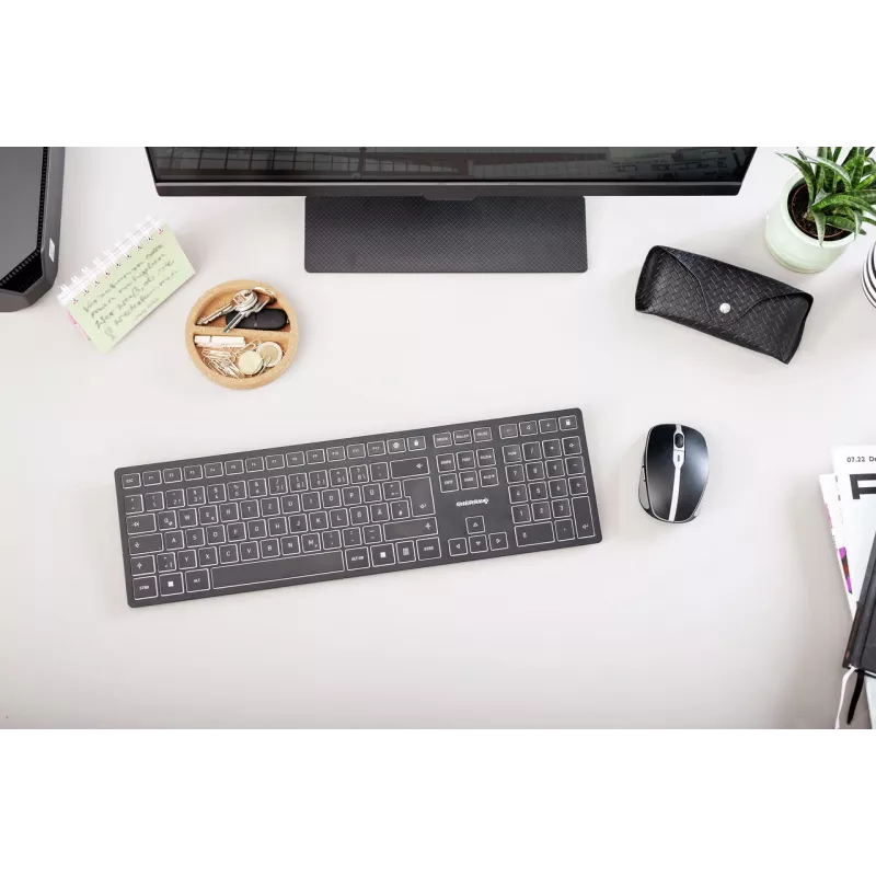 CHERRY KW 9100 λεπτό πληκτρολόγιο Universal RF Wireless + Bluetooth μαύρο