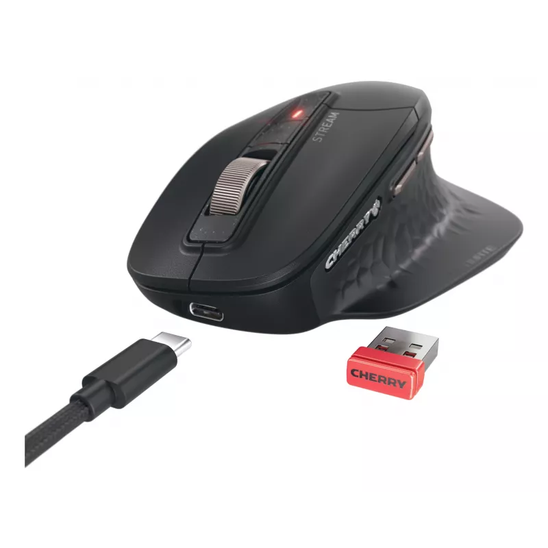 CHERRY Stream desktop ultimate Πληκτρολόγιο Ποντίκι με Home/Office USB + RF Wireless + Bluetooth AZERTY Γαλλικό Μαύρο