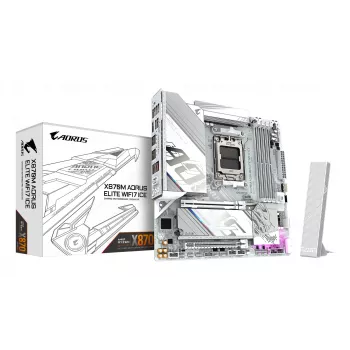 GIGABYTE Μητρική X870M AORUS ELITE WIFI7 ICE — Micro ATX, AMD X870, Socket AM5, DDR5 έως 8200MHz (O.C), 14+2+2 VRM, PCIe 5.0, Wi‑Fi 7, 2,5 GbE, USB4