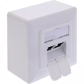 Πρίζα δικτύου InLine 76842A 2 x RJ-45 Λευκό Καλώδιο δικτύου Cat 6a
