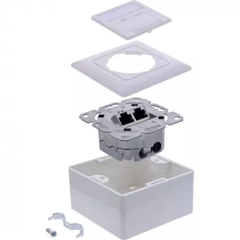 Πρίζα δικτύου InLine 76842A 2 x RJ-45 Λευκό Καλώδιο δικτύου Cat 6a