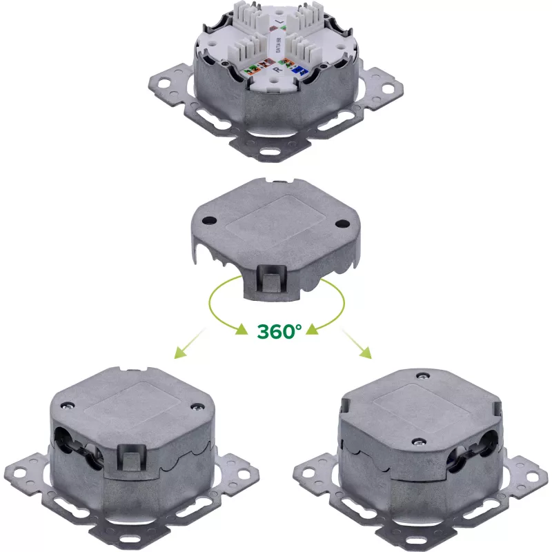 Πρίζα δικτύου InLine 76842A 2 x RJ-45 Λευκό Καλώδιο δικτύου Cat 6a