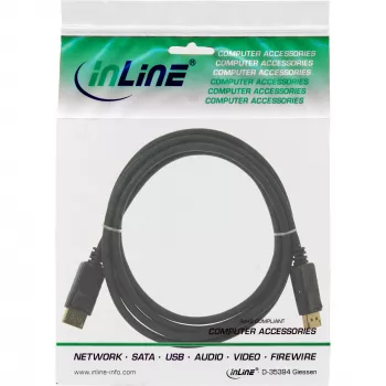 Καλώδιο DisplayPort InLine 15355, 0,5 m, DisplayPort–DisplayPort, μαύρο, 6 mm