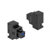 Μονάδα Keystone DELOCK 41482 με θύρες USB-C και USB-A, επίπεδη, μαύρη