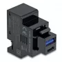 Μονάδα Keystone DELOCK 41482 με θύρες USB-C και USB-A, επίπεδη, μαύρη